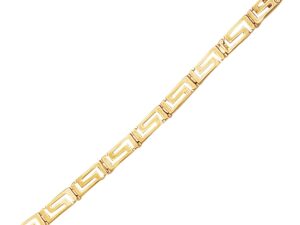 14k Yellow Gold Greek Fret Design Fancy Bracelet (3.30 mm)