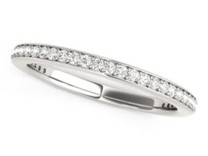 14k White Gold Round Diamond Wedding Ring (1/4 cttw)