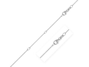 Double Extendable Cable Chain in 14k White Gold (0.85 mm)