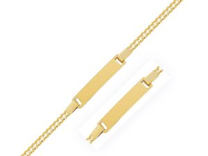 14k Yellow Gold Curb Link Style Childrens ID Bracelet (3.30 mm)