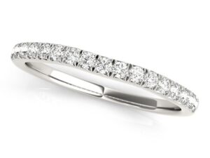 14k White Gold Curved Style Diamond Wedding Ring (1/3 cttw)