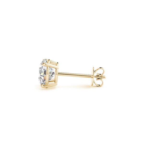 4 cttw Certified IGI Lab Grown Round Diamond Earrings 14k Yellow Gold (G/VS2) - Image 2