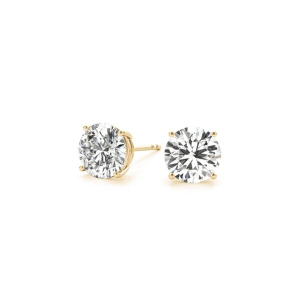 4 cttw Certified IGI Lab Grown Round Diamond Earrings 14k Yellow Gold (G/VS2) - Image 3