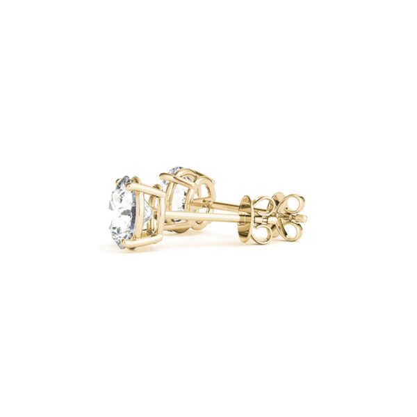 4 cttw Certified IGI Lab Grown Round Diamond Earrings 14k Yellow Gold (G/VS2) - Image 4