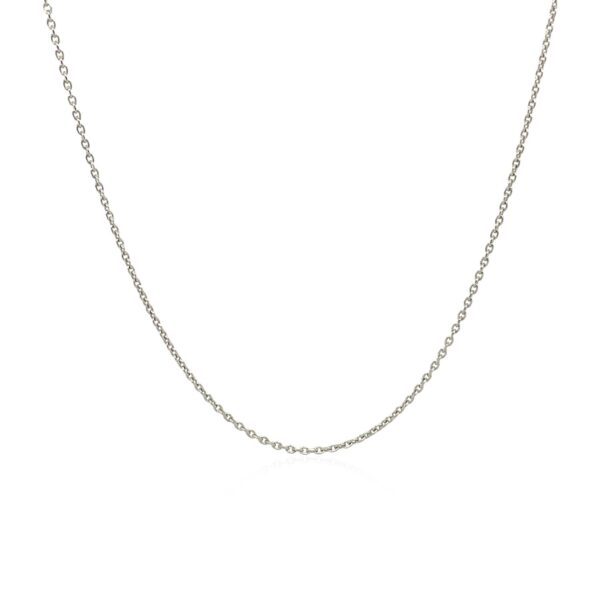 10k White Gold Oval Cable Link Chain (0.97 mm) - Image 2