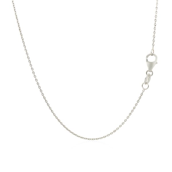 10k White Gold Oval Cable Link Chain (0.97 mm) - Image 3