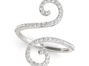 14k White Gold Diamond Open Flourish Style Ring (1/2 cttw)