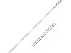 2.6mm 14k White Gold Curb Link Anklet