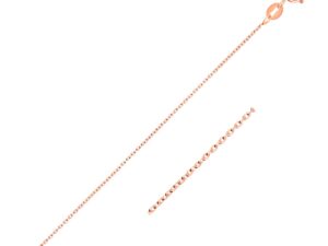14k Pink Gold Oval Cable Link Chain (0.97 mm)