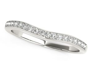 14k White Gold Curved Diamond Wedding Ring (1/4 cttw)