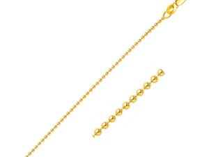 14k Yellow Gold Bead Chain 1.5mm (1.50 mm)