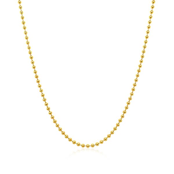 14k Yellow Gold Bead Chain 1.5mm (1.50 mm) - Image 2