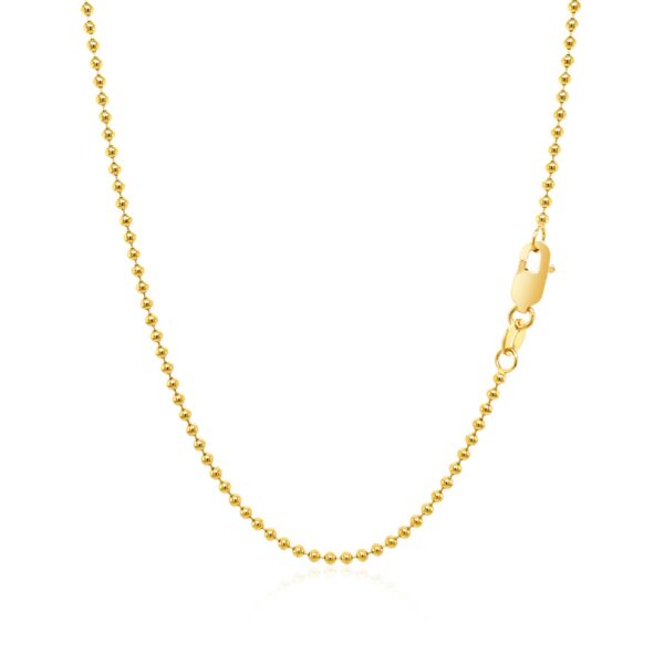 14k Yellow Gold Bead Chain 1.5mm (1.50 mm) - Image 3