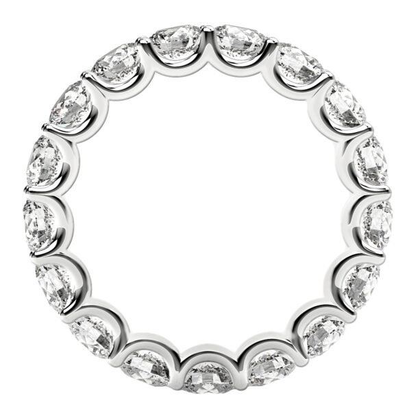 Round Cut Lab Grown Diamond Eternity Ring in 14k White Gold (3 cttw FG/VS2) - Image 3