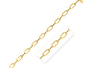 14k Yellow Gold Diamante Paperclip Chain Bracelet (7.00 mm)