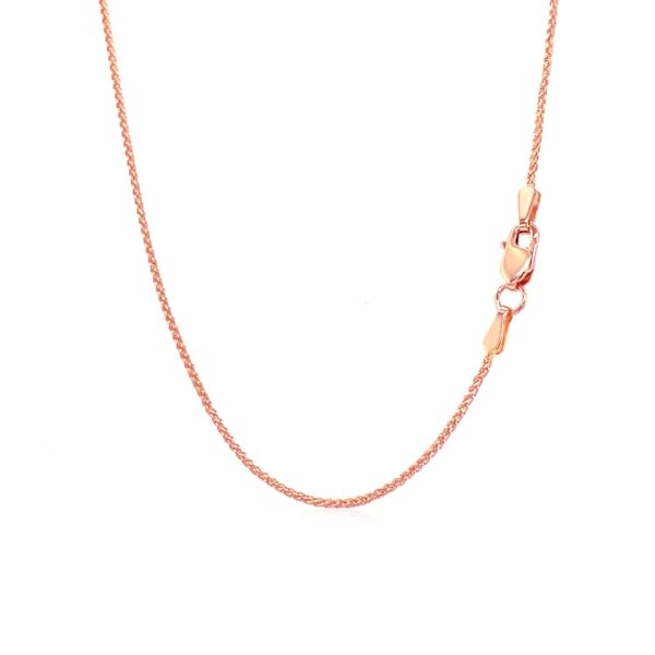 14k Rose Gold Round Wheat Chain (1.00 mm) - Image 3
