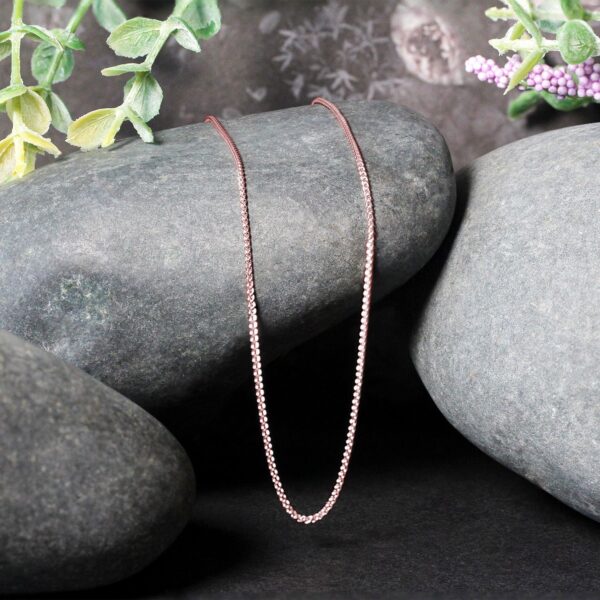 14k Rose Gold Round Wheat Chain (1.00 mm) - Image 5