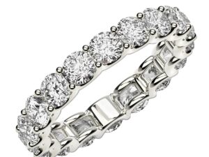 Round Cut Lab Grown Diamond Eternity Ring in 14k White Gold (2 cttw FG/VS2)