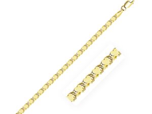 3.0mm 10k Yellow Gold Heart Anklet