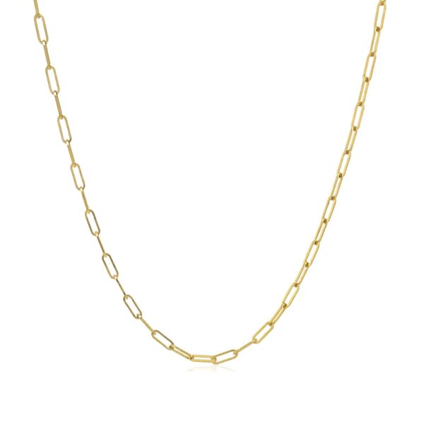 18K Yellow Gold Fine Paperclip Chain (1.50 mm) - Image 2