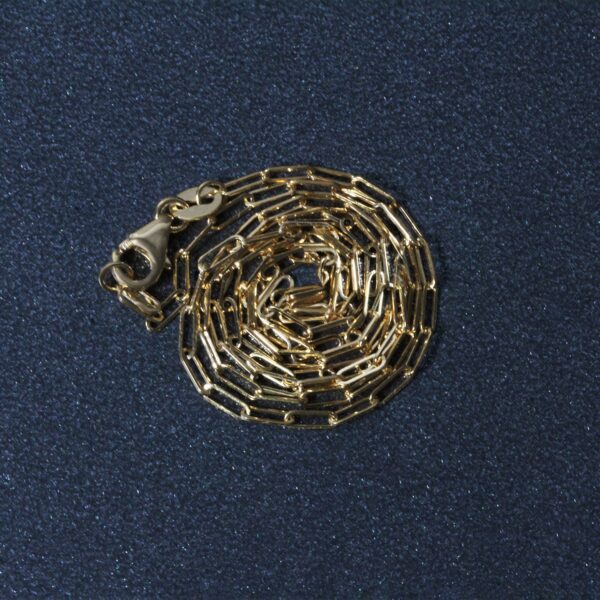 18K Yellow Gold Fine Paperclip Chain (1.50 mm) - Image 6