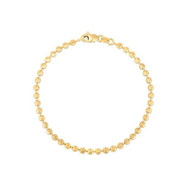Moon Cut Bead Chain Bracelet in 14k Yellow Gold  (3.00 mm) - Image 3