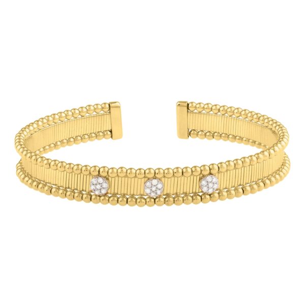 Two Toned Pallina Cuff Bangle in 14K Gold (9.00 mm) - Image 2