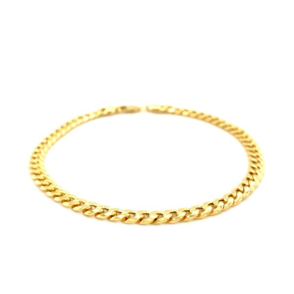 10k Yellow Gold Miami Cuban Semi Solid Bracelet (4.50 mm) - Image 2