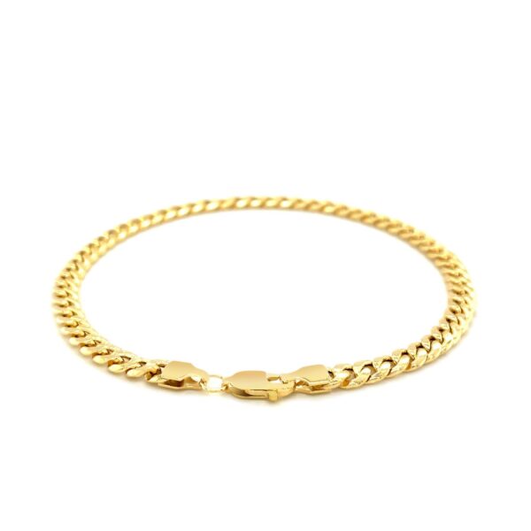 10k Yellow Gold Miami Cuban Semi Solid Bracelet (4.50 mm) - Image 3