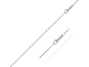 Double Extendable Diamond Cut Cable Chain in White Gold (1.10 mm)