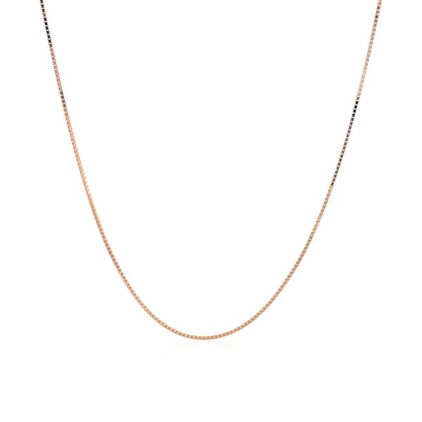 18k Rose Gold Classic Box Chain (0.60 mm) - Image 2