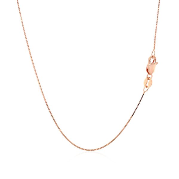 18k Rose Gold Classic Box Chain (0.60 mm) - Image 5
