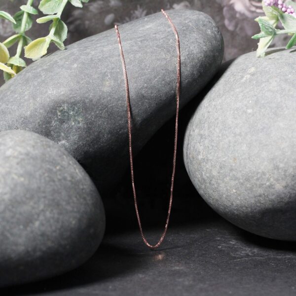 18k Rose Gold Classic Box Chain (0.60 mm) - Image 6