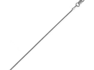 14k White Gold Round Wheat Chain (0.80 mm)