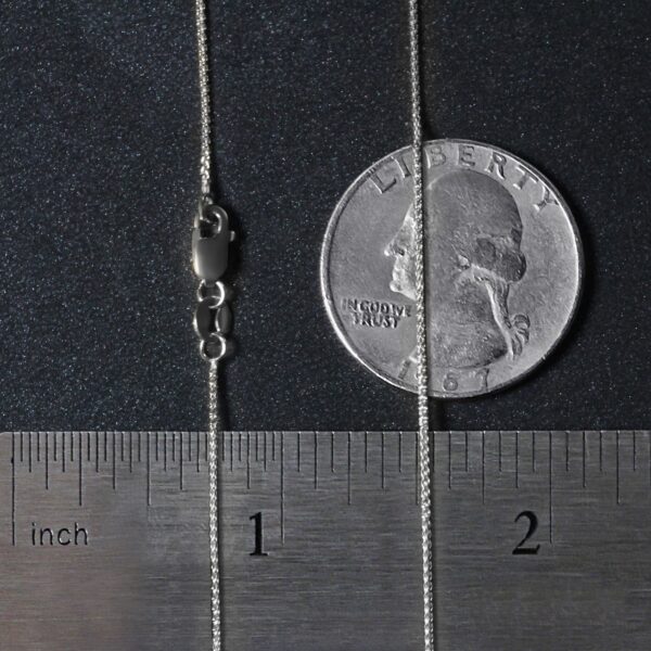 14k White Gold Round Wheat Chain (0.80 mm) - Image 5