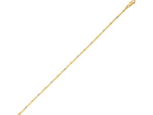 Two Tone Bar and Bead Necklace in 14K Gold (1.70 mm)