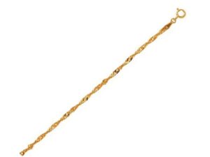 10k Yellow Gold Singapore Anklet 2.2mm