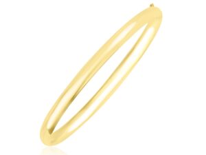 10k Yellow Gold Dome Style Shiny Bangle (3.30 mm)
