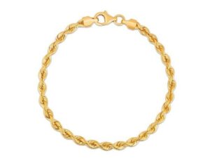 Silk Rope Chain Bracelet in 14k Yellow Gold  (3.70 mm)