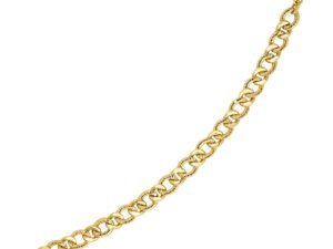 14k Yellow Gold Curb Chain Design with Diamond Cuts Bracelet (8.80 mm)