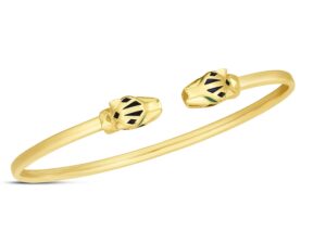 14k Yellow Gold Panther Bangle (3.00 mm)