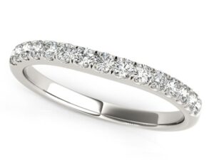 14k White Gold Pave Set Style Diamond Wedding Band (1/4 cttw)