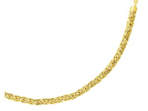 14k Yellow Gold Byzantine Link Shiny Bracelet (6.00 mm)
