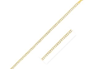 14k Two Tone Gold Pave Curb Chain (2.60 mm)
