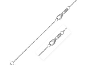 Double Extendable Diamond Cut Cable Chain in White Gold (0.87 mm)