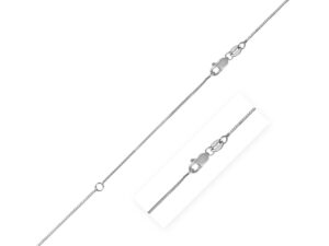 Extendable Box Chain in 14k White Gold (0.70 mm)