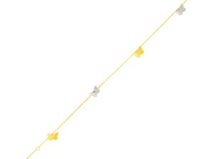 14k Two Tone Gold Anklet with Butterflies
