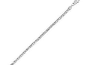 Ice Barrel Chain Bracelet in 14k White Gold  (3.14 mm)