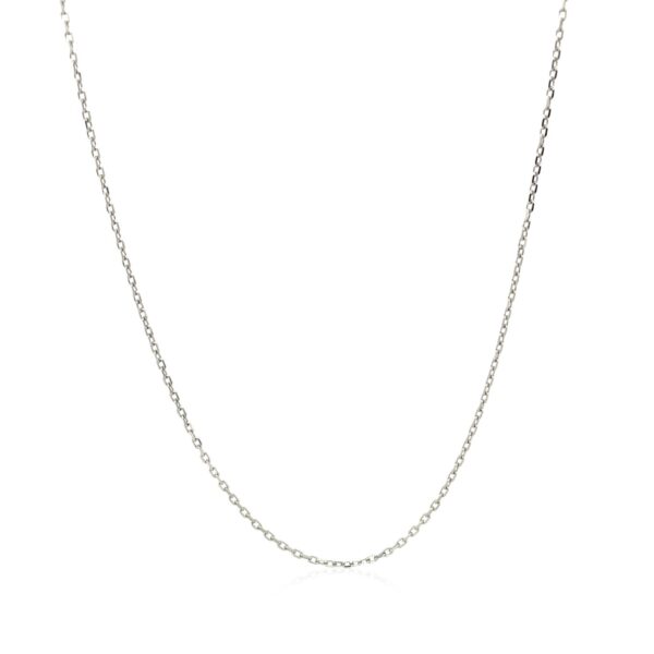 10k White Diamond Cut Cable Link Chain (0.87 mm) - Image 2