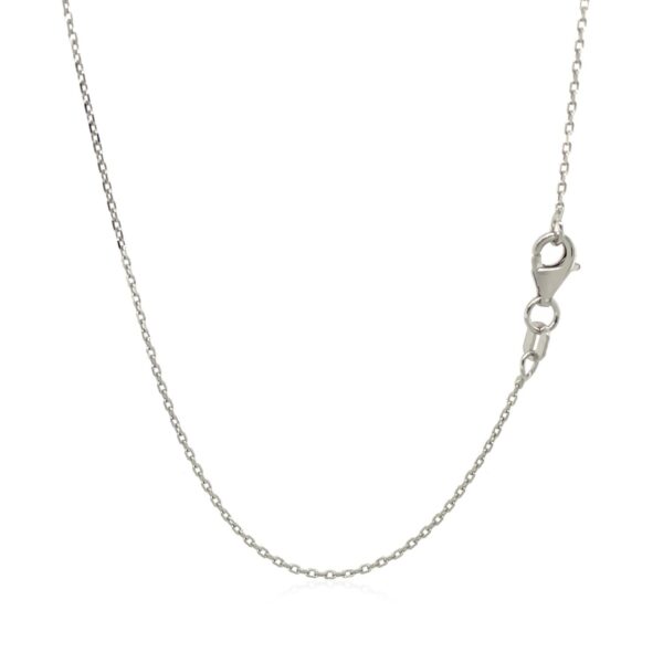 10k White Diamond Cut Cable Link Chain (0.87 mm) - Image 3